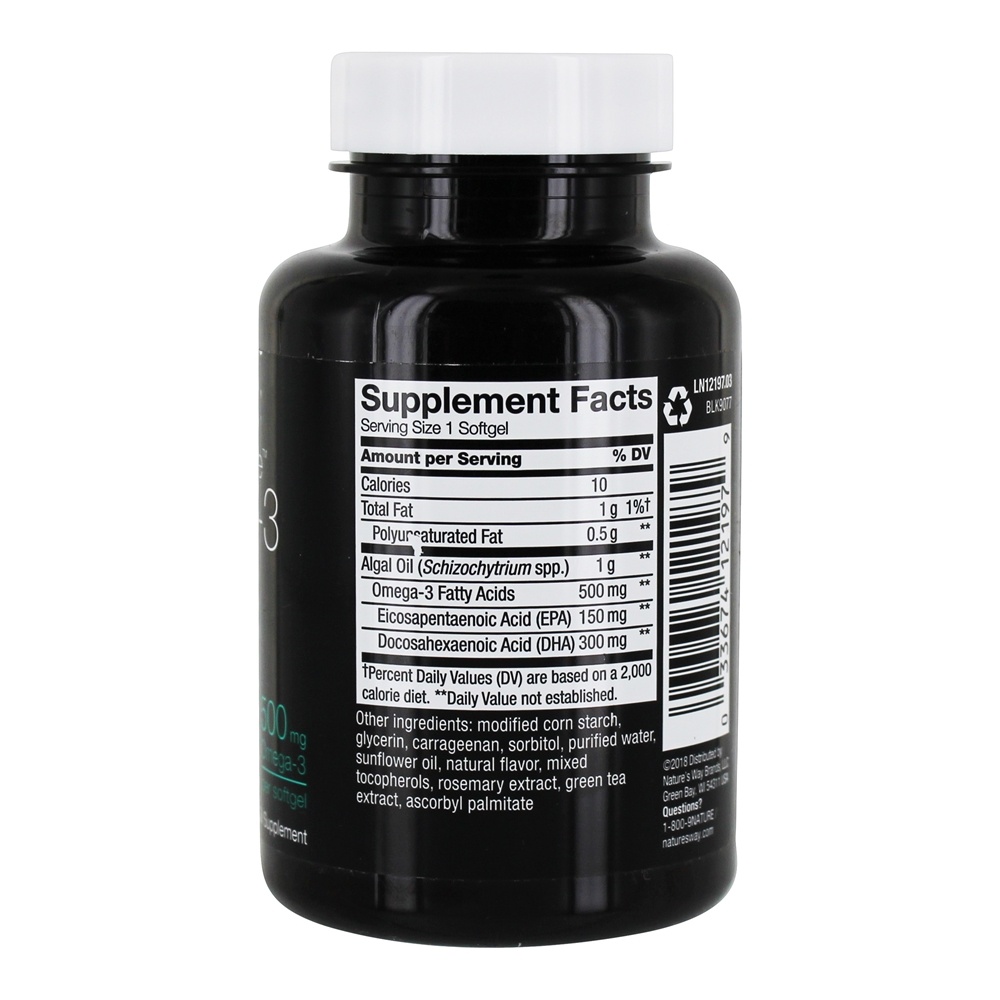 NutraVege Omega - 3 Fórmula da planta 500 mg. - 30 Softgels Nature's Way - Imagem 2