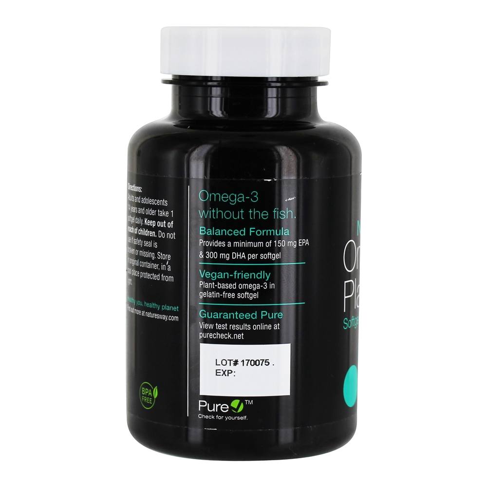 NutraVege Omega - 3 Fórmula da planta 500 mg. - 30 Softgels Nature's Way - Imagem 4
