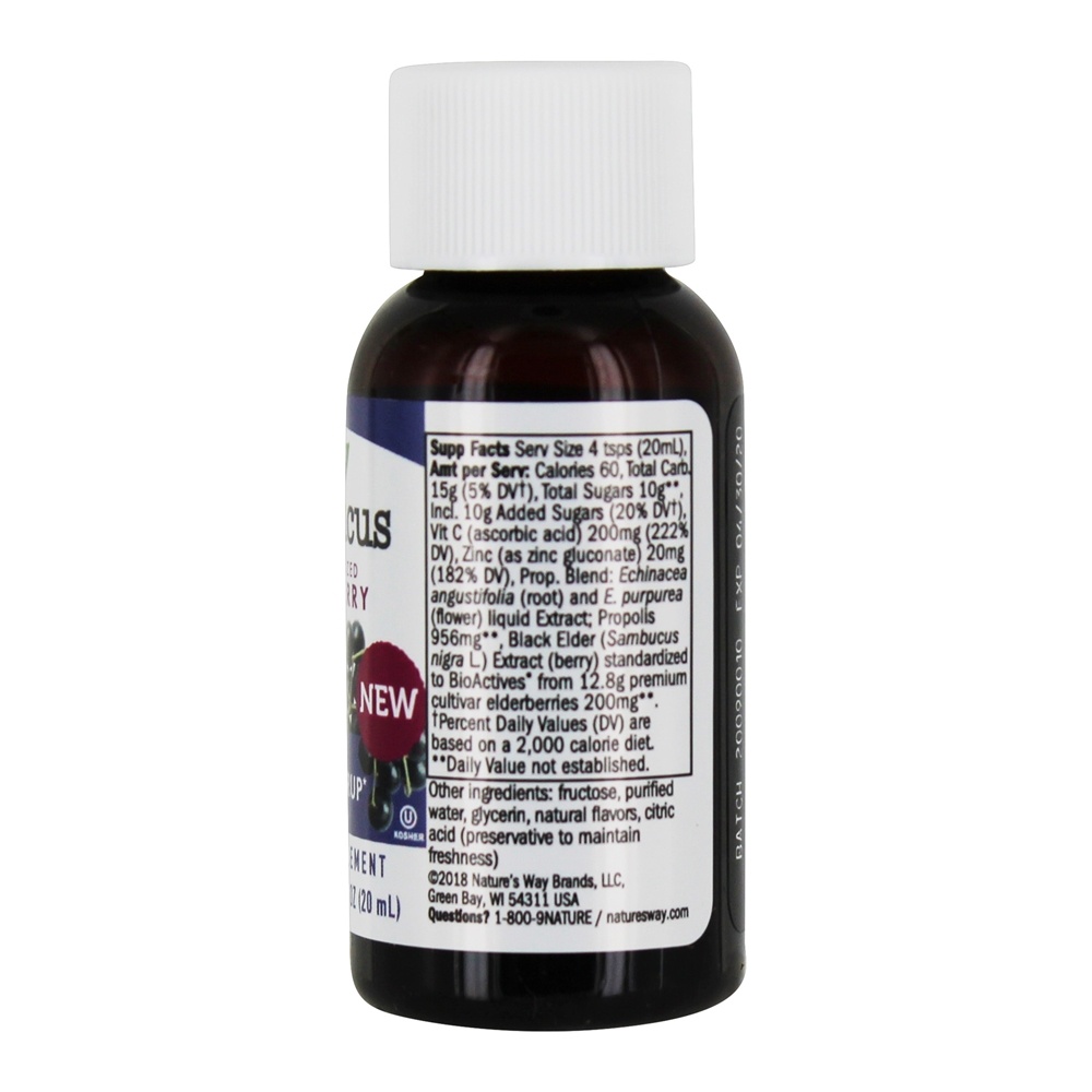 Sabugueiro Padronizado Sambucus Single Shot Syringe Syrup - 0.67 fl. oz. Nature's Way - Imagem 2