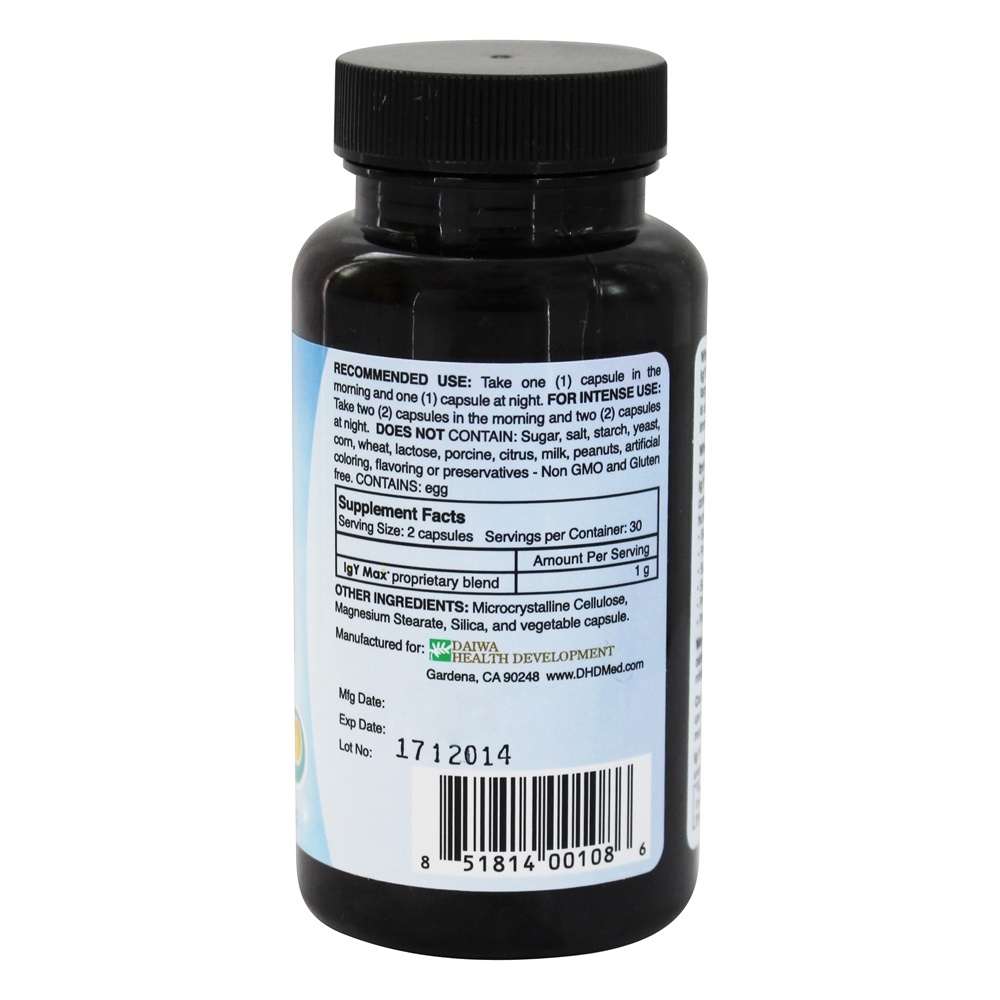Fórmula Gastro-Sanitária 500 mg. - Cápsulas vegetarianas 60 Daiwa Health Development - Imagem 2