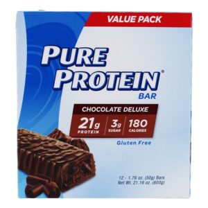 Comprar proteína bar valor empacotar chocolate de luxo - 12 barras pure protein preço no brasil barras de proteínas barras nutricionais suplemento importado loja 13 online promoção -