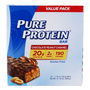 Comprar proteína bar valor empacotar chocolate amendoim caramelo - 12 barras pure protein preço no brasil barras de proteínas nutrição esportiva suplemento importado loja 1 online promoção -