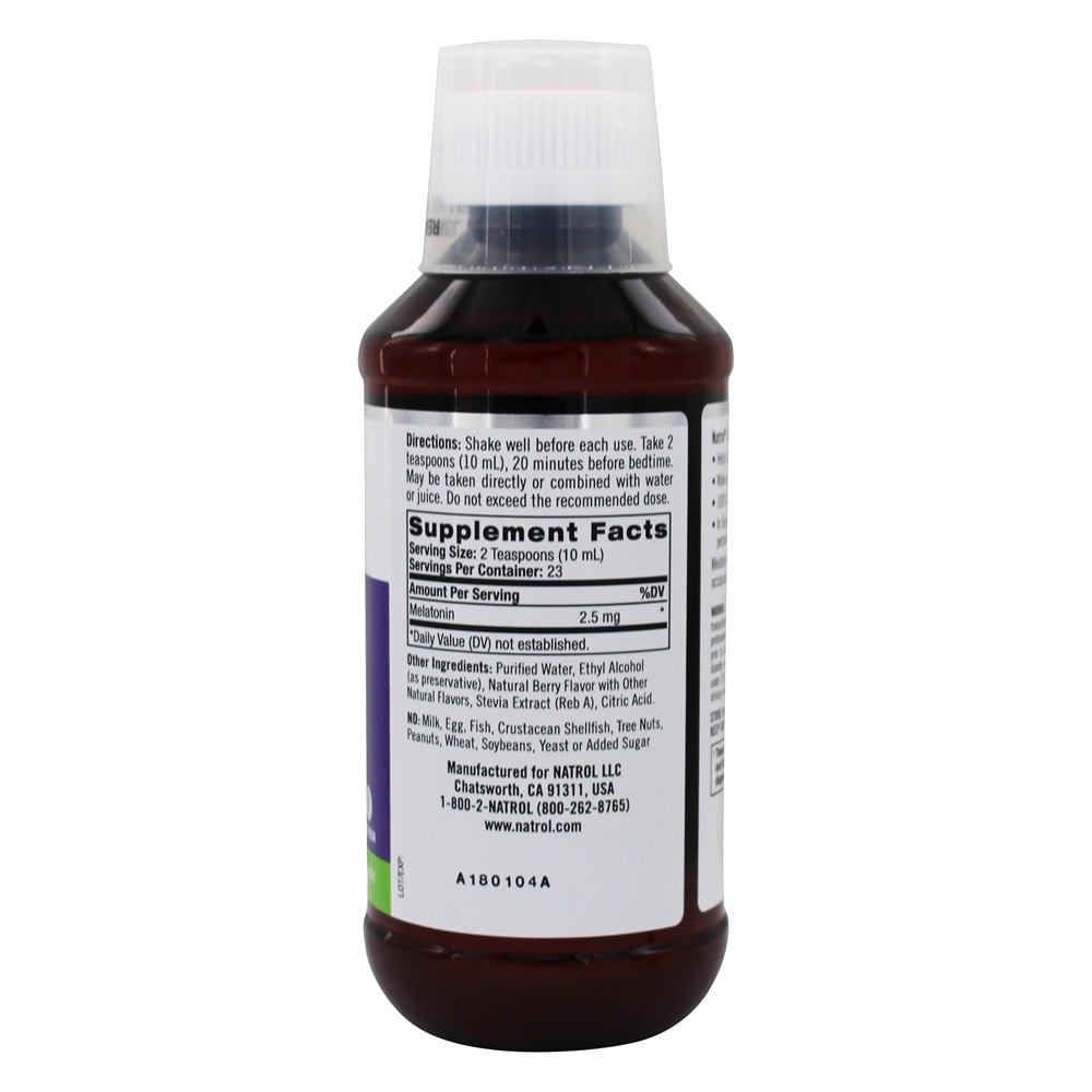 Baga de Suporte para Dormir Melatonina Líquida 2.5 mg. - 8 fl. oz. Natrol - Imagem 2