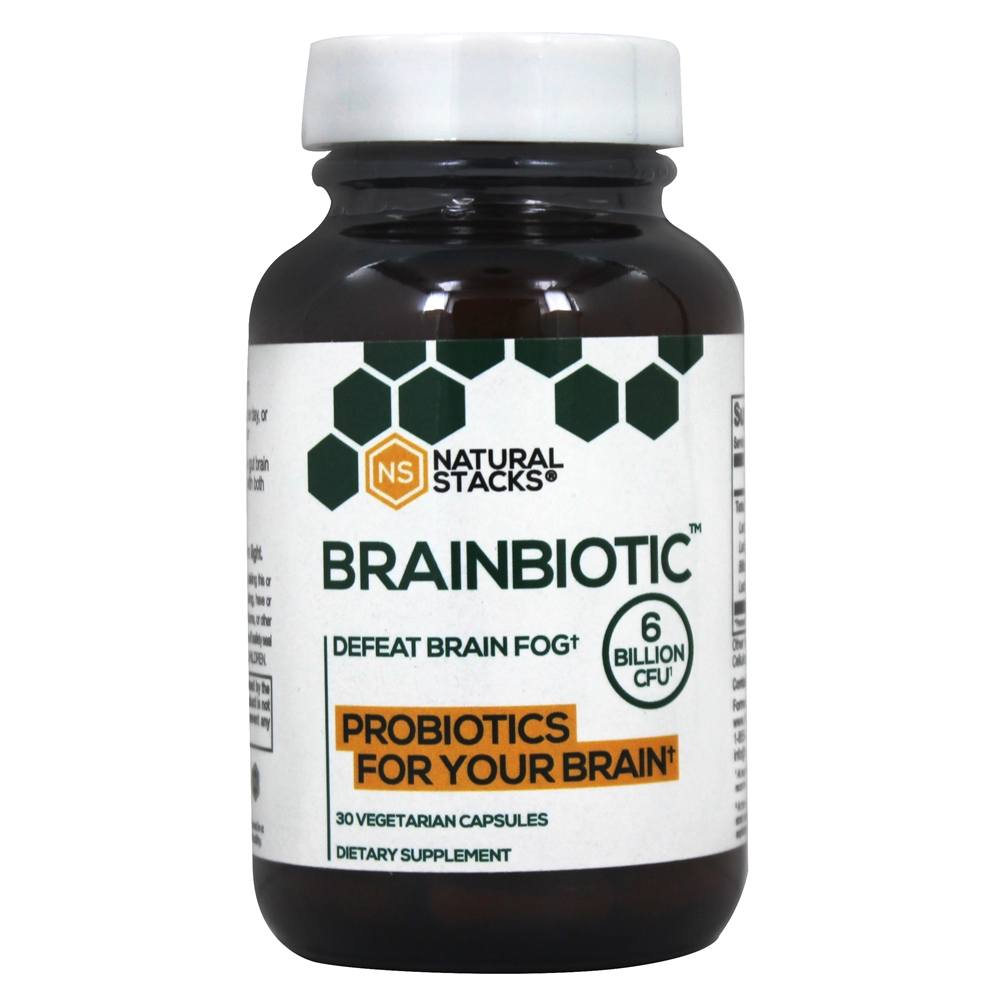 Fórmula Probiótica BrainBiotic 6 Bilhões de UFC - Cápsulas vegetarianas 30 Natural Stacks
