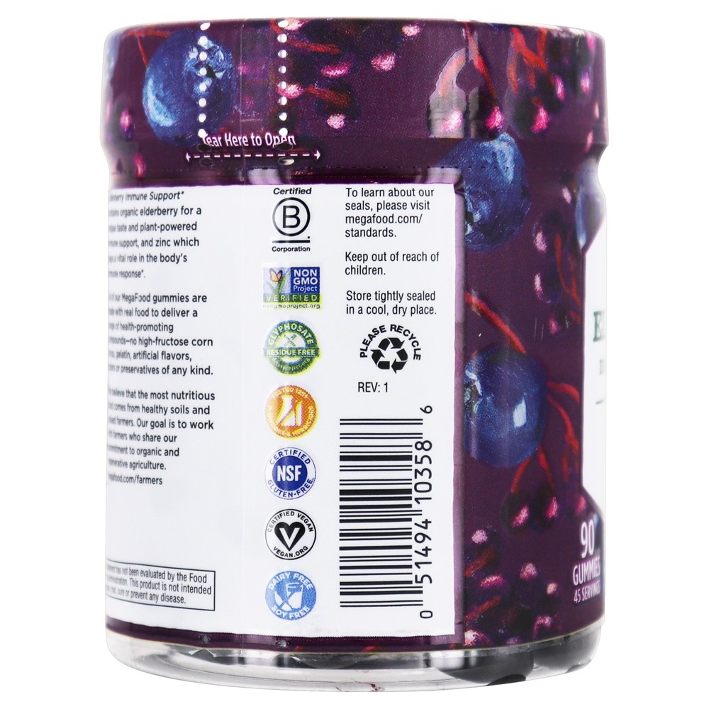 Baga de Fórmula de Suporte Imune à Sabugueiro - 90 Gummies MegaFood - Imagem 4