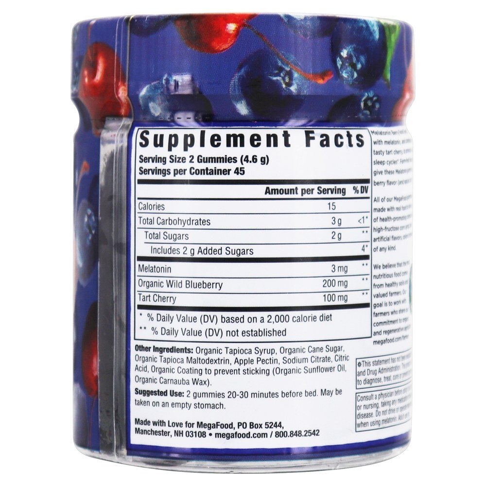 Melatonina Good Sleep Formula Berry - 90 Gummies MegaFood - Imagem 2