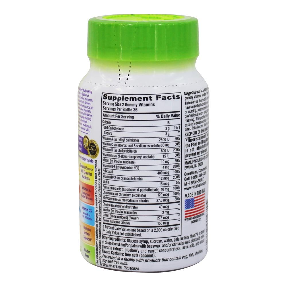 MultiVites Completa Multivitamínico Fórmula Diária Natural Baga Natural, Pêssego e Sabores de Laranja - 70 Gummies Vitafusion - Imagem 3