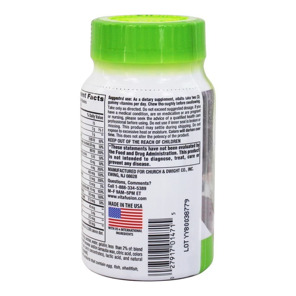 MultiVites Completa Multivitamínico Fórmula Diária Natural Baga Natural, Pêssego e Sabores de Laranja - 70 Gummies Vitafusion - Imagem 4