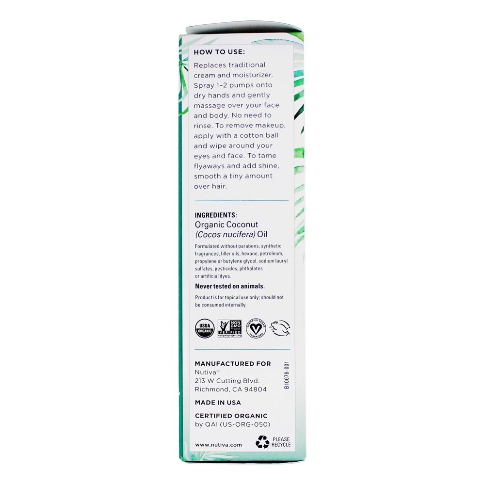 Óleo Corporal de Coco Orgânico Pure perfume - 3.4 fl. oz. Nutiva - Imagem 3