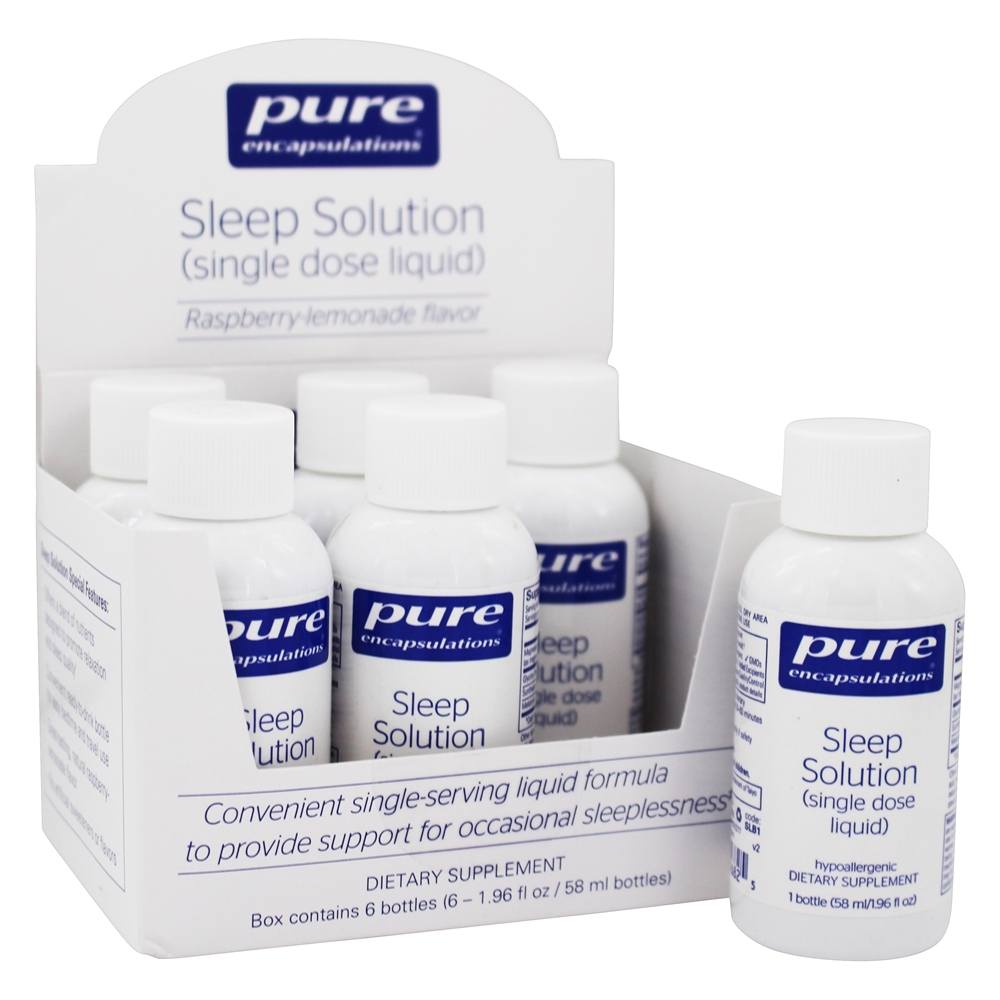Solução Dormir Única Dose Líquido Framboesa-Limonada - 6 Frasco (s) Pure Encapsulations