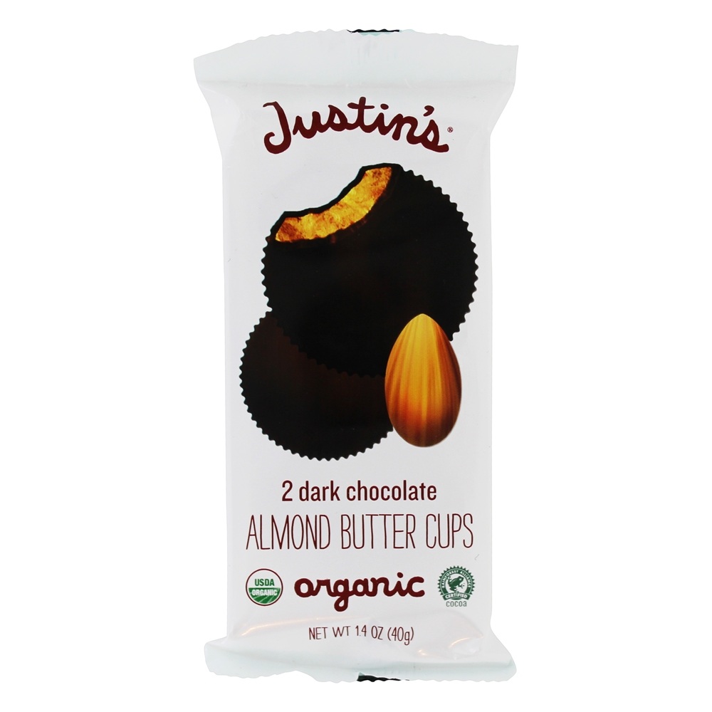 Copos De Manteiga De Amêndoa De Chocolate Escuro - 1.4 oz. Justin's Nut Butter