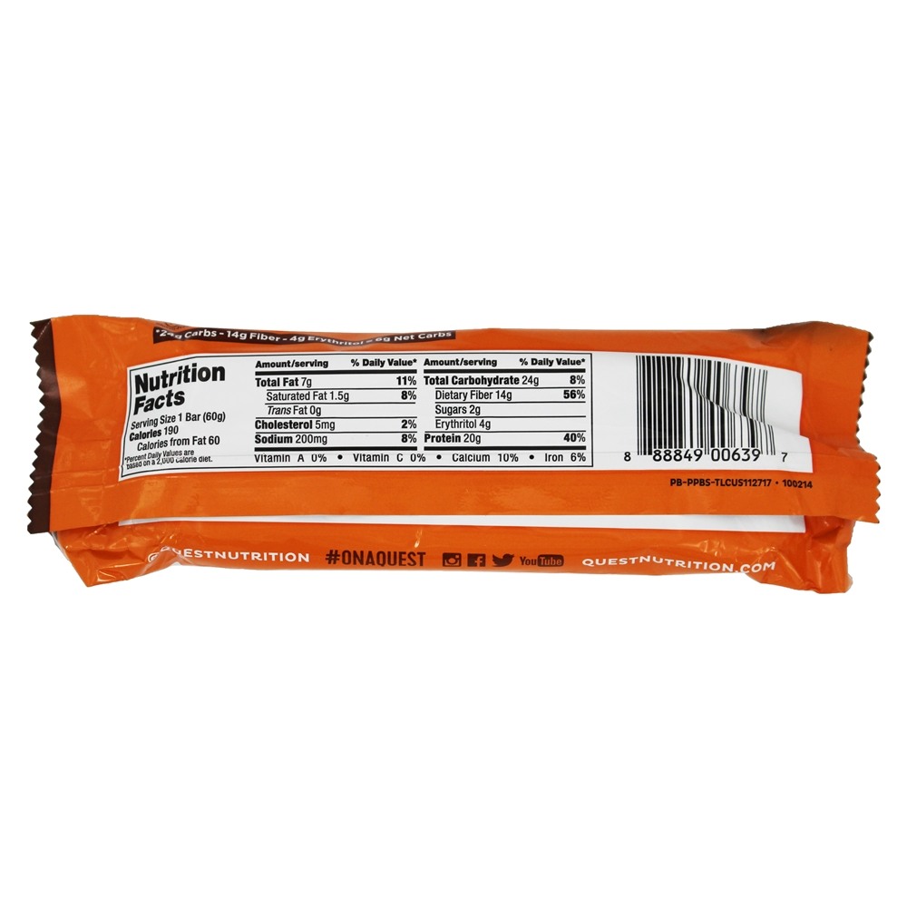 Barra de proteína barra de busca manteiga de amendoim brownie smash - 2.12 oz. Quest Nutrition - Imagem 2