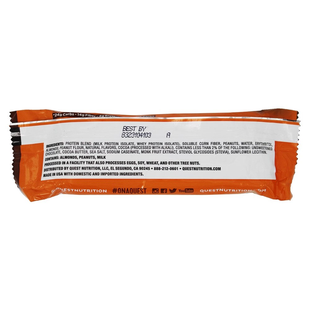 Barra de proteína barra de busca manteiga de amendoim brownie smash - 2.12 oz. Quest Nutrition - Imagem 3