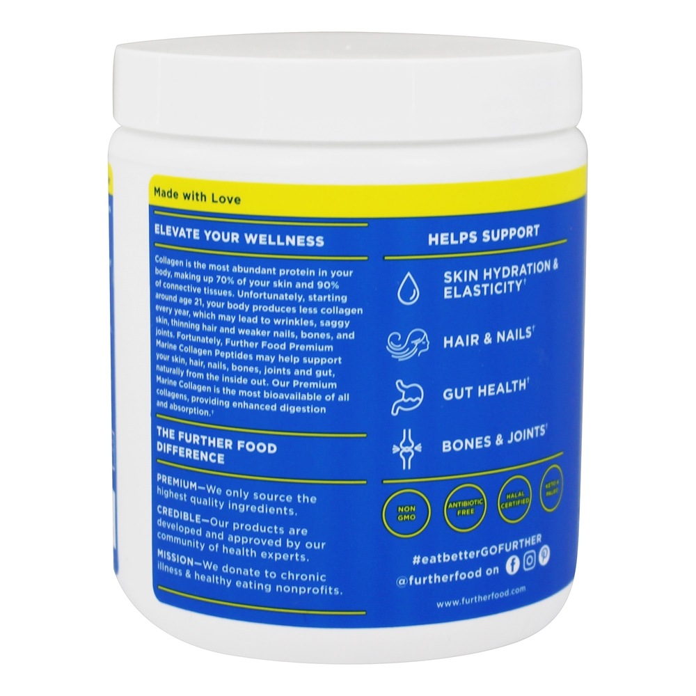 Peptídeos de Colágeno Marinho Premium Pure Protein Pó - 6.5 oz. Further Food - Imagem 3