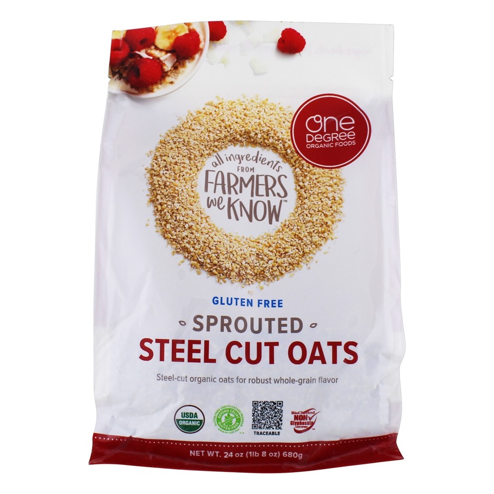 Aveia de corte de aço sem glúten - 24 oz. One Degree Organic Foods