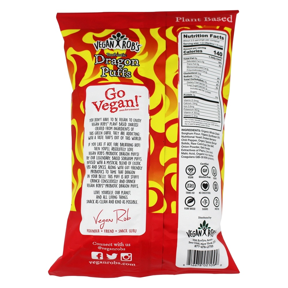 Bolinhos de Dragão Probiotic - 3.5 oz. Vegan Rob's - Imagem 2