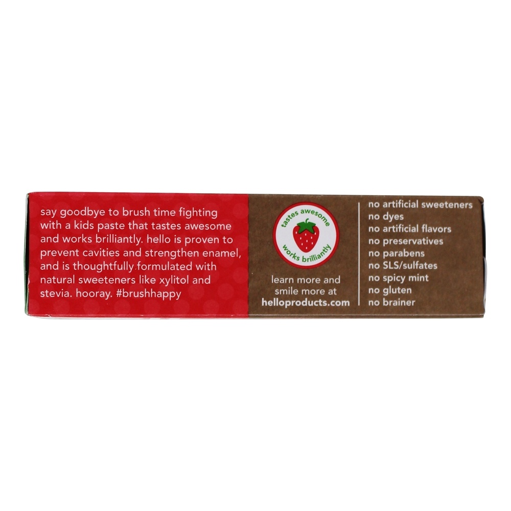 Creme dental infantil com flúor morango natural - 4.2 oz. Hello Products - Imagem 4