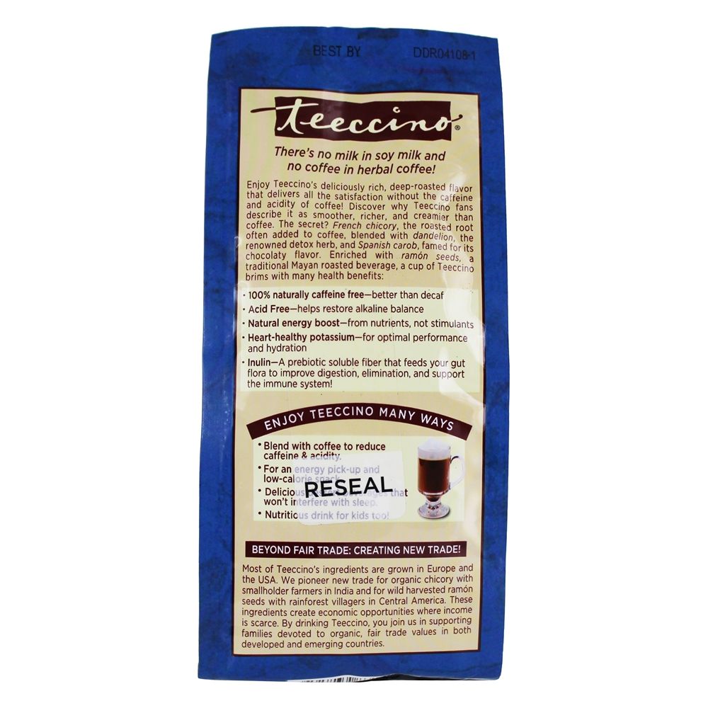 Café Assado Sem Leite De Café Dandelion Escuro Original - 10 oz. Teeccino - Imagem 3