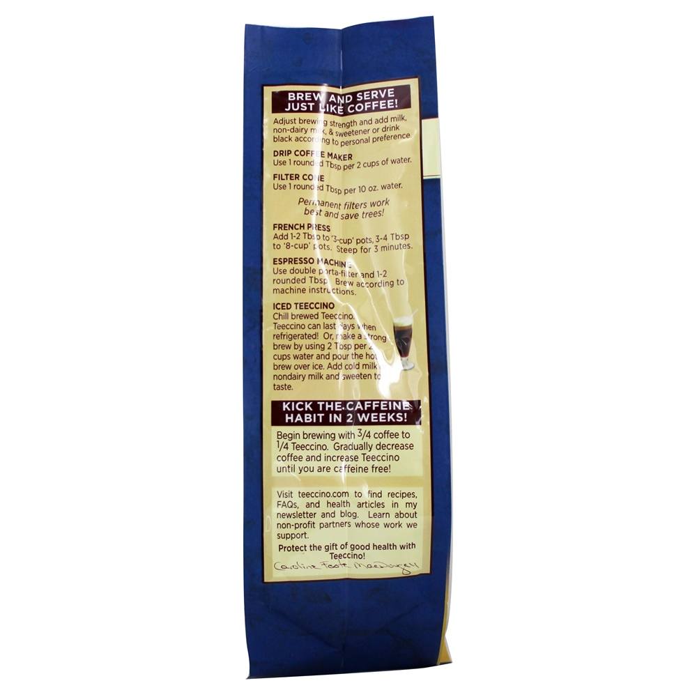 Café Assado Sem Leite De Café Dandelion Escuro Original - 10 oz. Teeccino - Imagem 4