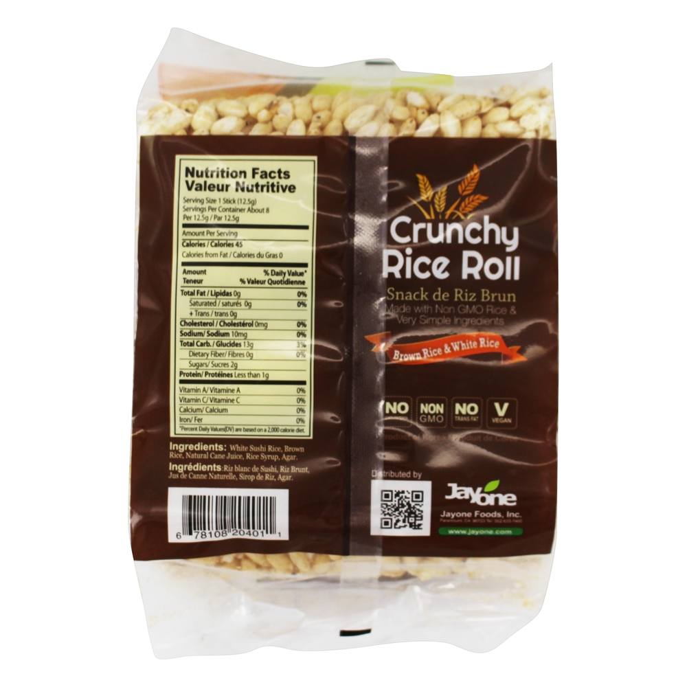 Rolo de Arroz Crocante Arroz Integral e Arroz Branco - 3.5 oz. Jayone Foods - Imagem 2