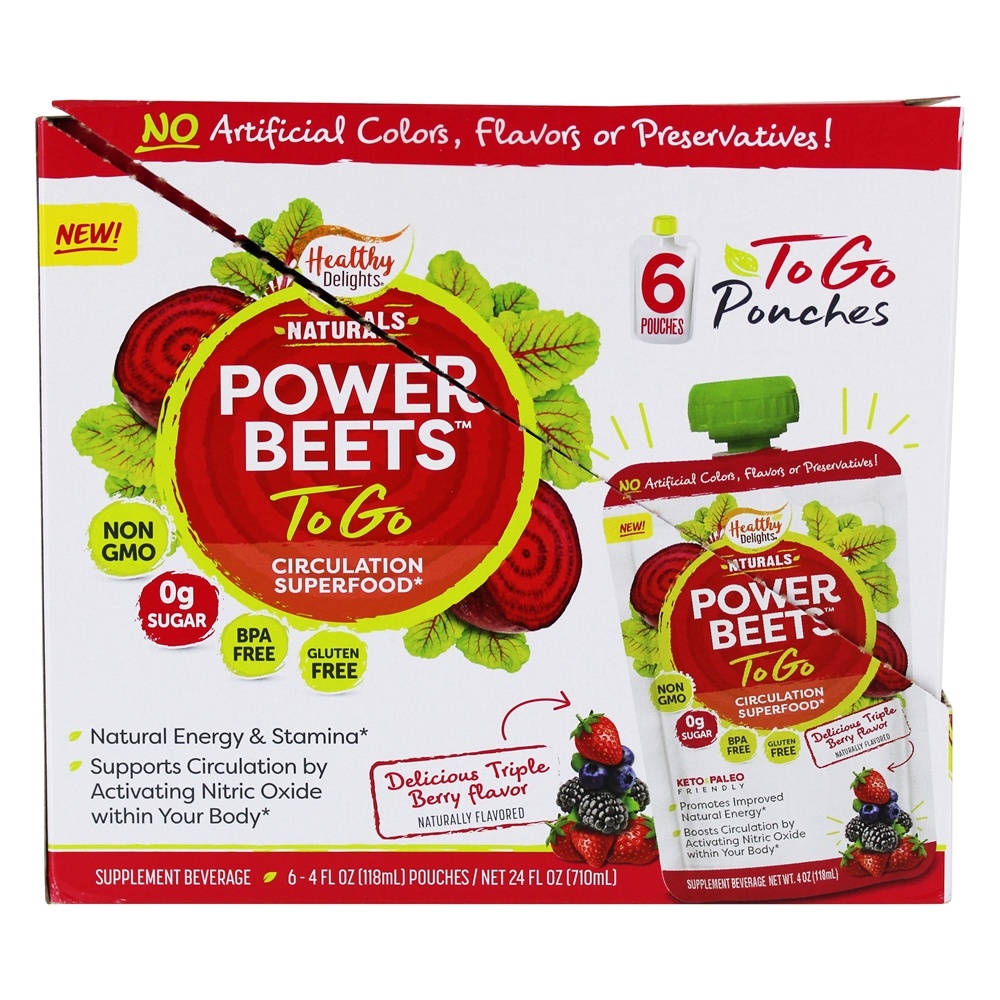 Beterrabas De Poder Naturals Para Ir Caixa Pronto-a-comer Delicioso Triplo Berry - 6 Bolsas Healthy Delights - Imagem 4