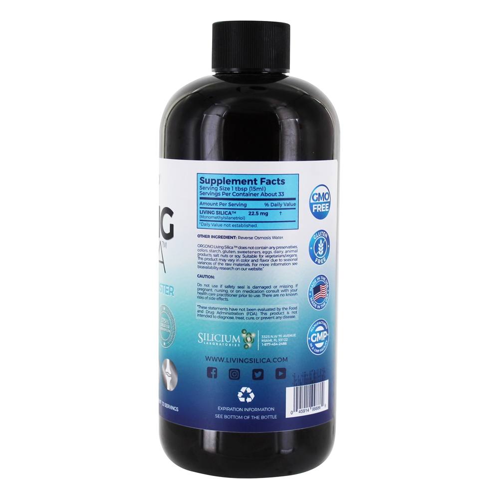 Living Silica Líquido Promotor de Colágeno - 16.9 fl. oz. Orgono - Imagem 2