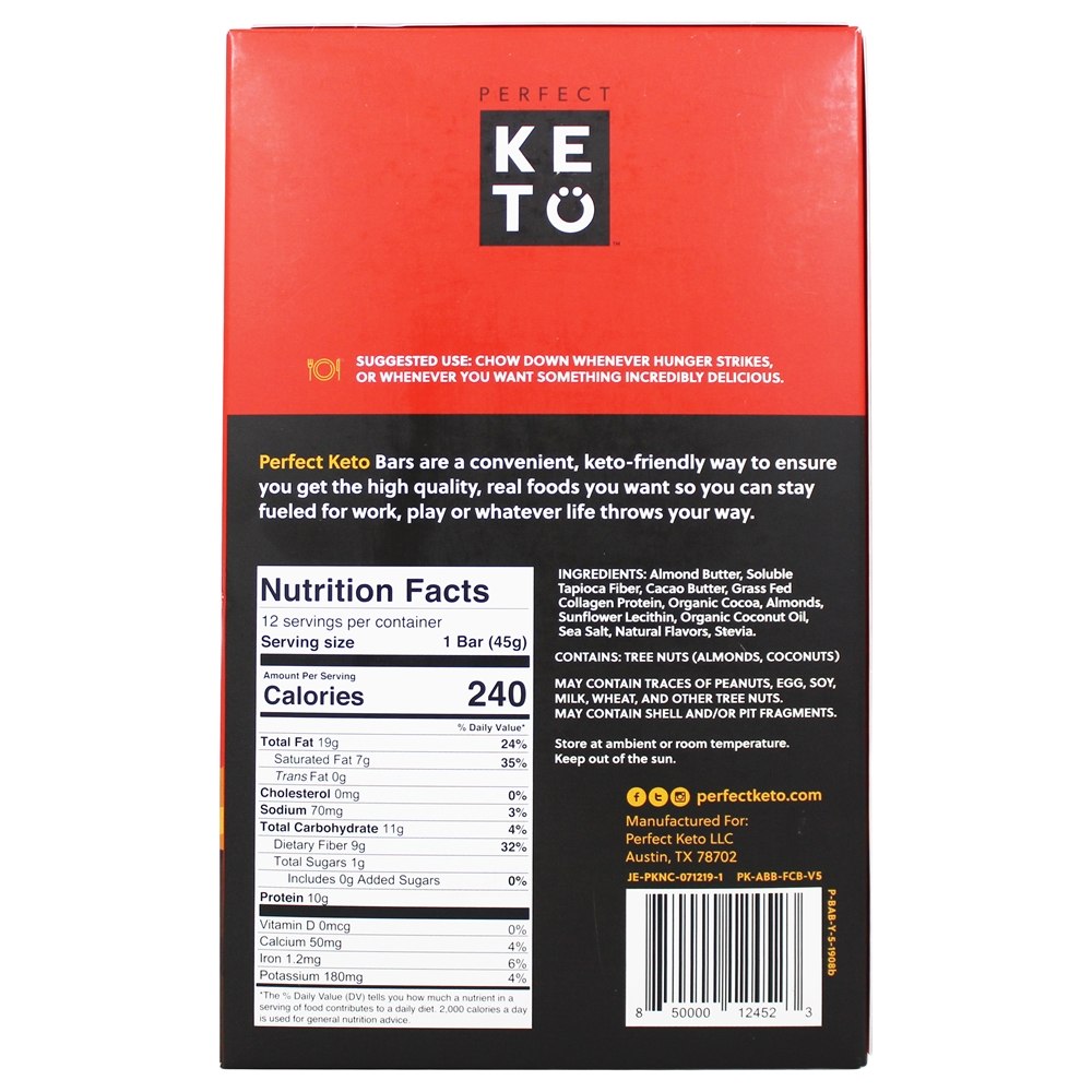 Caixa de Barras Keto Brownie de Manteiga de Amêndoa - 12 Barras Perfect Keto - Imagem 2