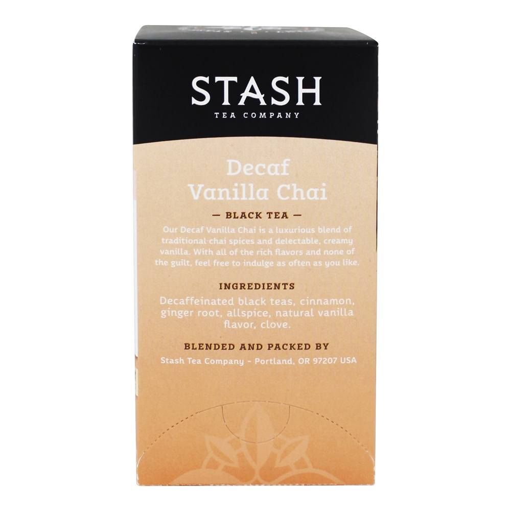 Descafeinado Chá Preto Baunilha Chai - 18 Saquinhos de Chá Stash Tea - Imagem 2