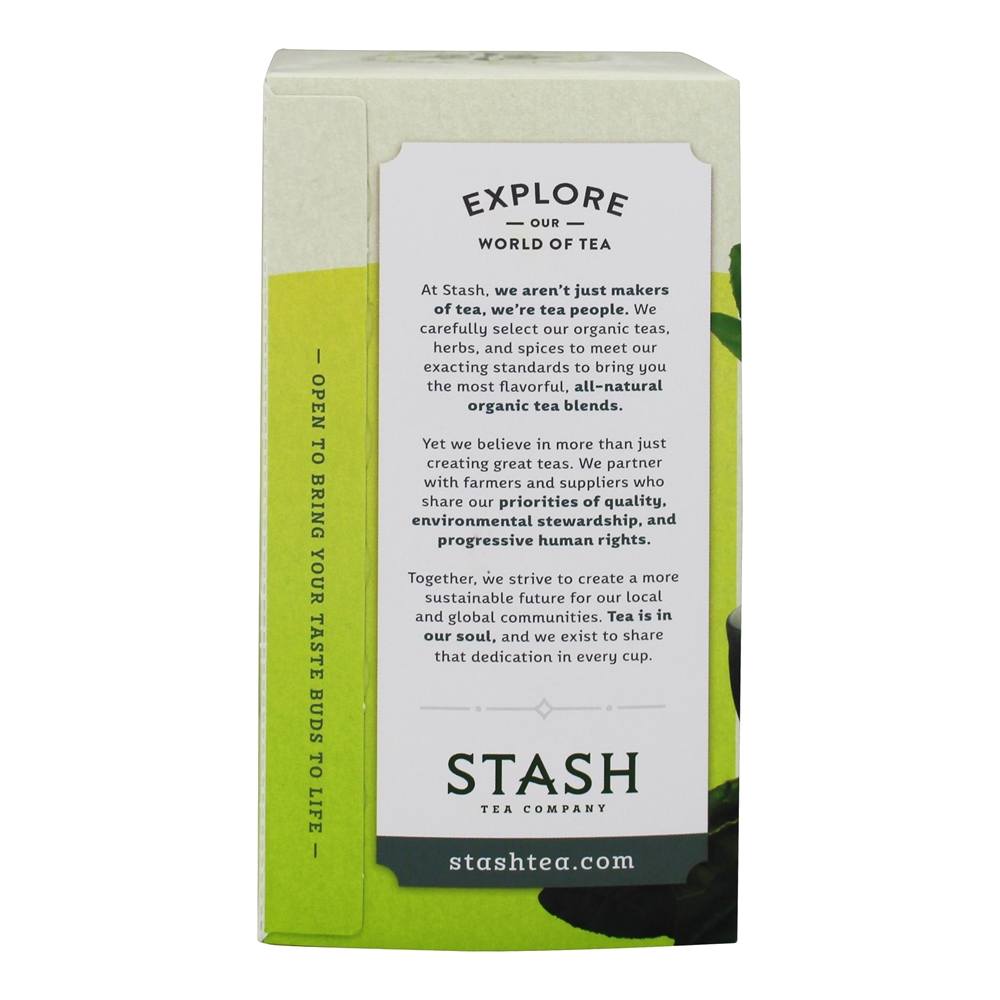 Chá Verde Mate Matcha Orgânico - 18 Saquinhos de Chá Stash Tea - Imagem 4