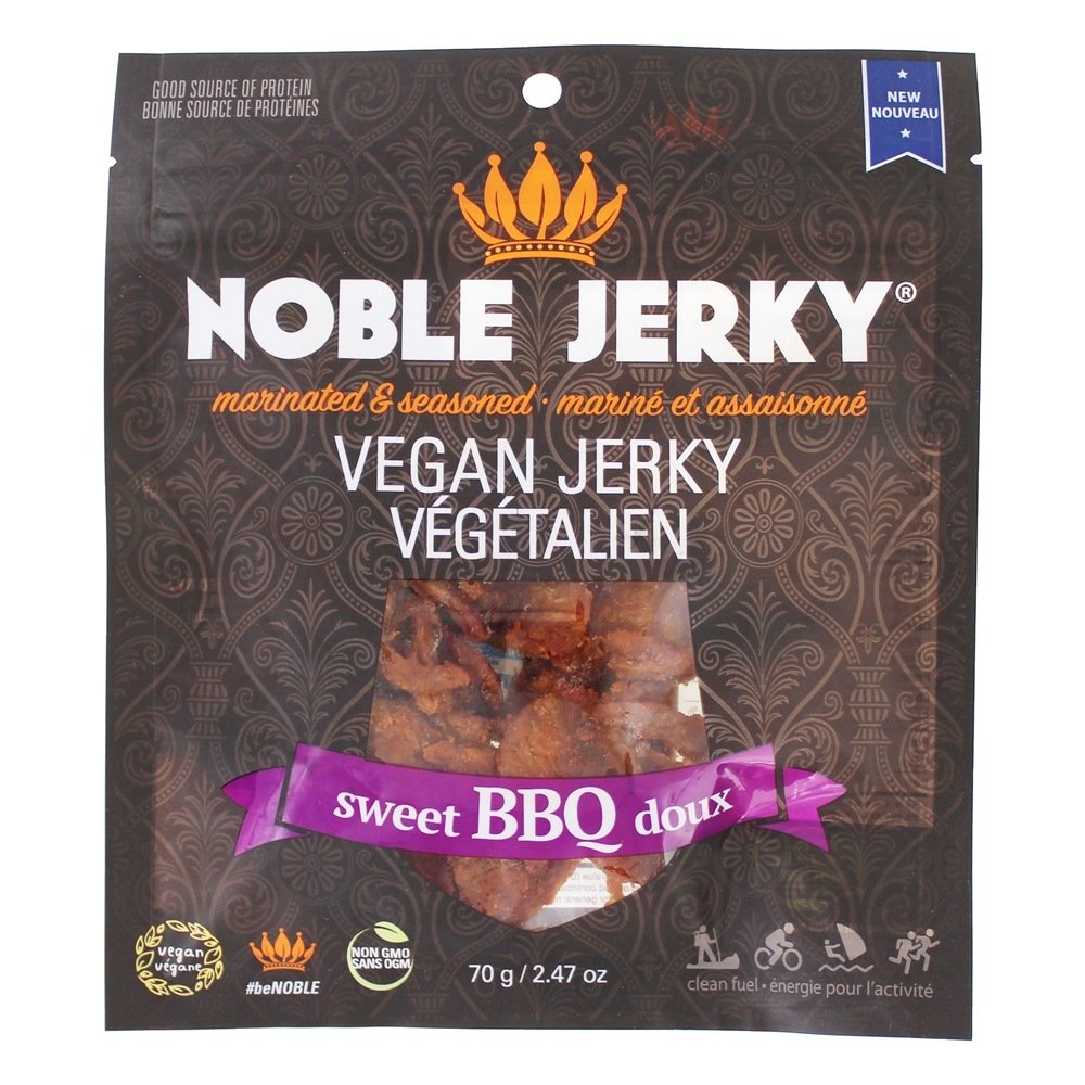 Vegan espasmódico doce churrasco - 2.47 oz. Noble Jerky