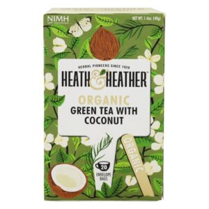 Comprar chá verde orgânico com coco - 20 saquinhos de chá heath & heather preço no brasil chás e café chás verdes suplemento importado loja 85 online promoção -
