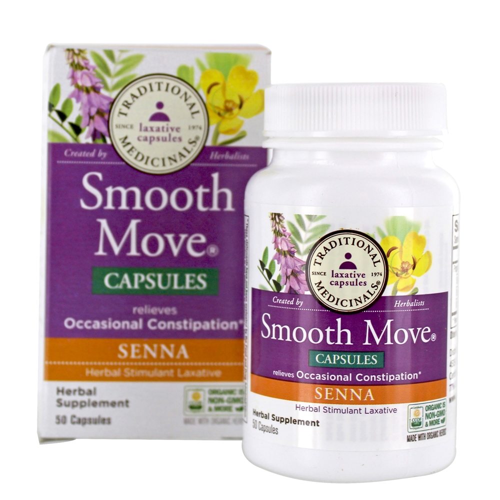 Cápsulas de movimento suaves para a constipação ocasional Senna - Cápsulas 50 Traditional Medicinals