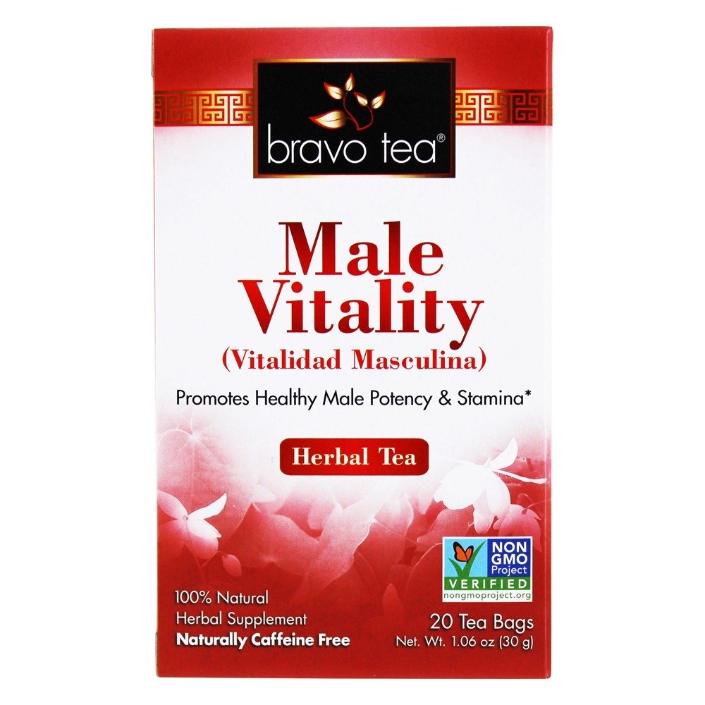 100 Erva Natural Masculina Vitalidade - 20 Saquinhos de Chá Bravo Tea