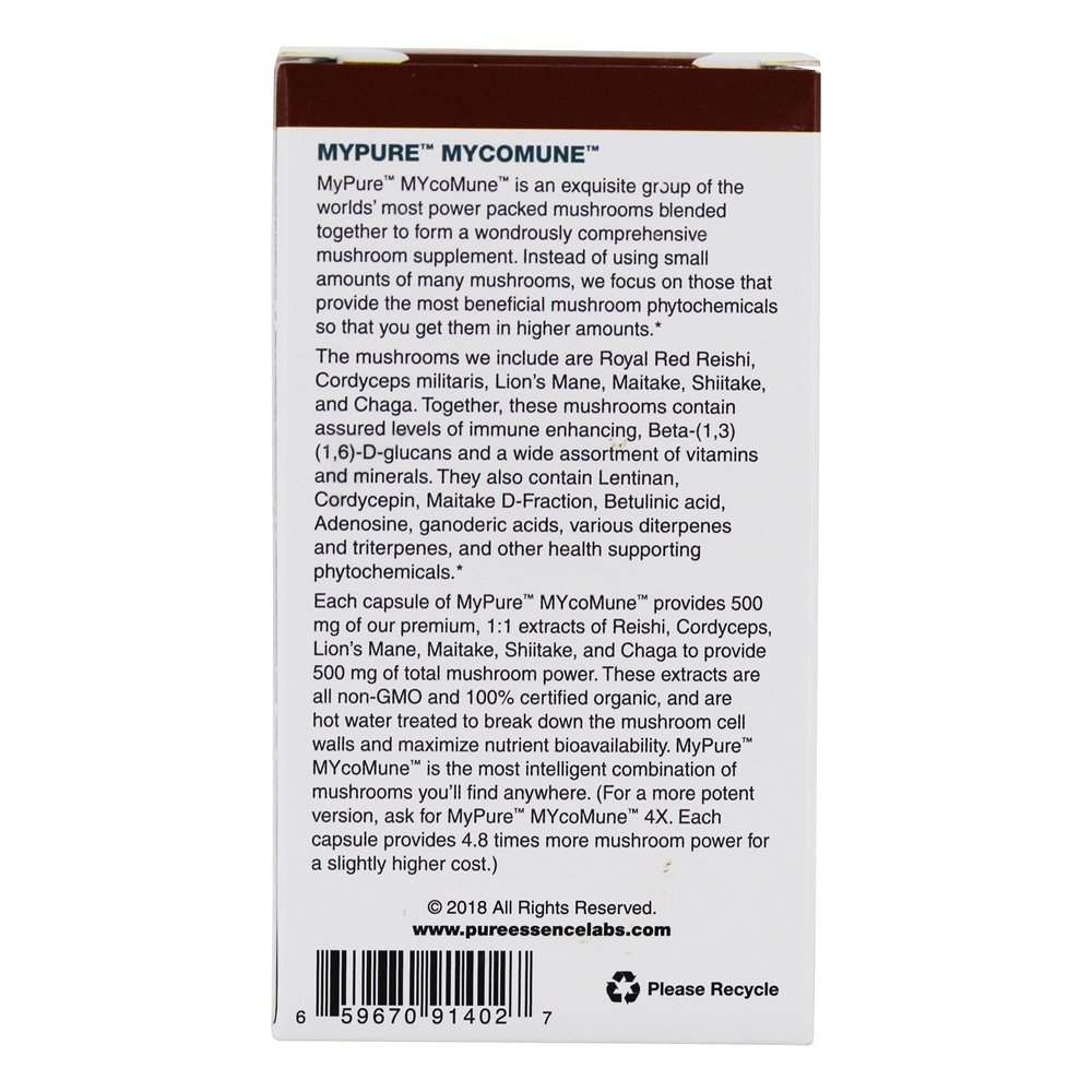 MyPure MYcoMune Mushroom Supplement 500 mg. - 60 Cápsula (s) vegetal (s) Pure Essence Labs - Imagem 4