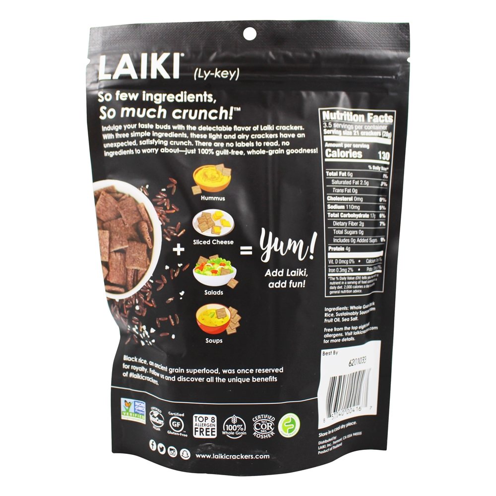 Sal do mar de bolachas de arroz preto - 3.53 oz. Laiki - Imagem 2