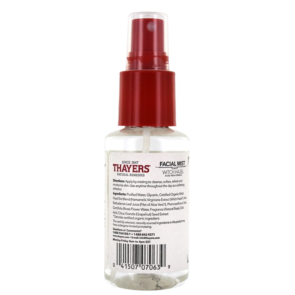 Bruxa Aveleira álcool-Livre Facial Névoa Toner com Aloés Vera Fórmula Rosa Pétala - 3 fl. oz. Thayers - Imagem 2