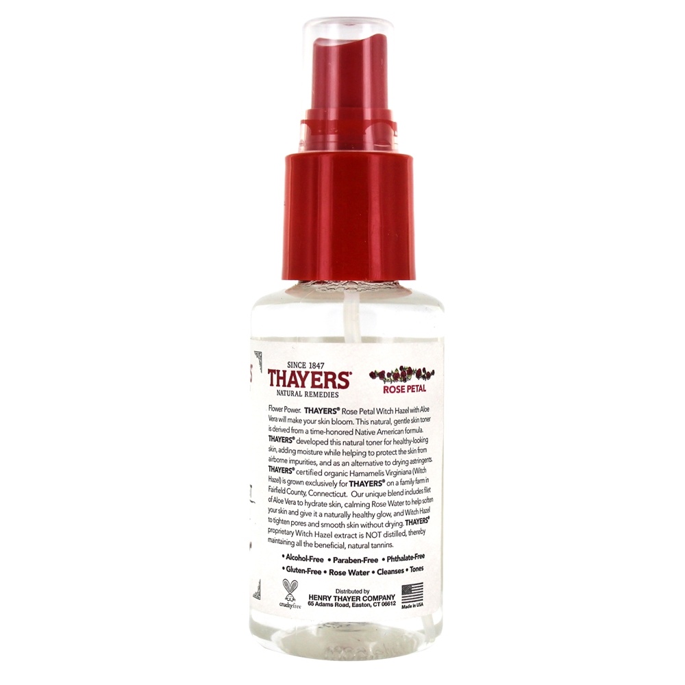 Bruxa Aveleira álcool-Livre Facial Névoa Toner com Aloés Vera Fórmula Rosa Pétala - 3 fl. oz. Thayers - Imagem 3