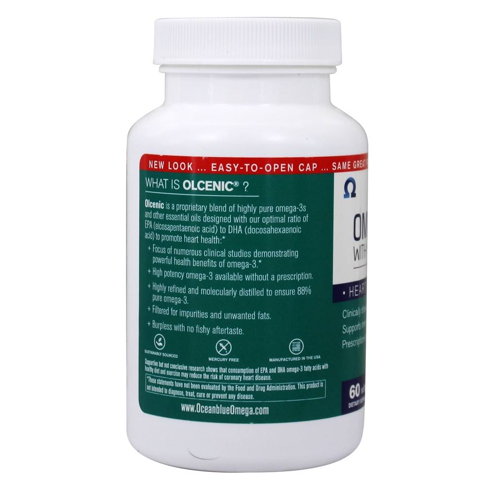 Omega - 3 com sabor de baunilha natural com vitamina D 2100 mg. - 60 Softgels Oceanblue - Imagem 3