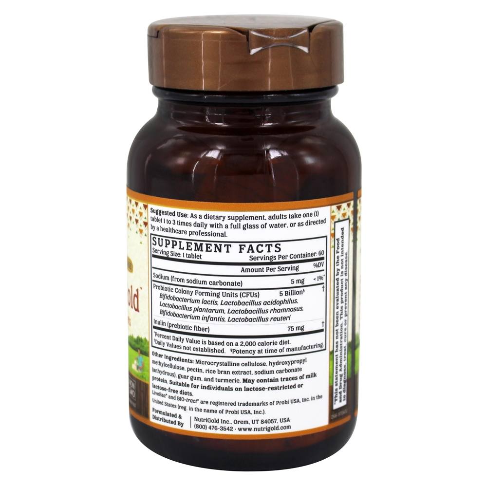 Libertação Direcionada de Probiotics Gold Sustained 5 Bilhões de UFC - 60 Tablets Nutrigold - Imagem 2