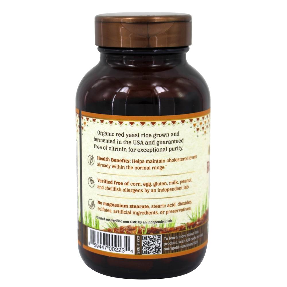 Levedura Vermelha Arroz Ouro Orgânico 600 mg. - Cápsulas 120 Nutrigold - Imagem 3