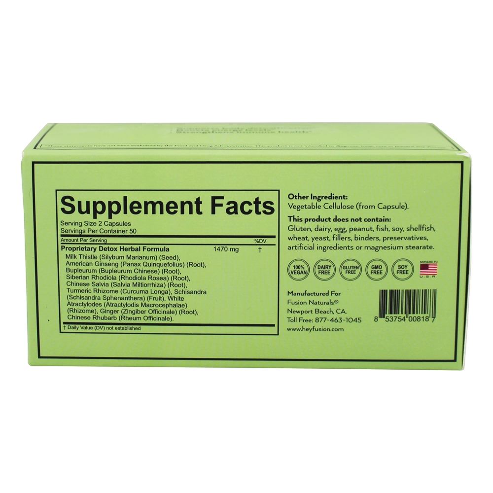 Fígado + Fórmula - Cápsulas 100 Fusion Naturals - Imagem 2