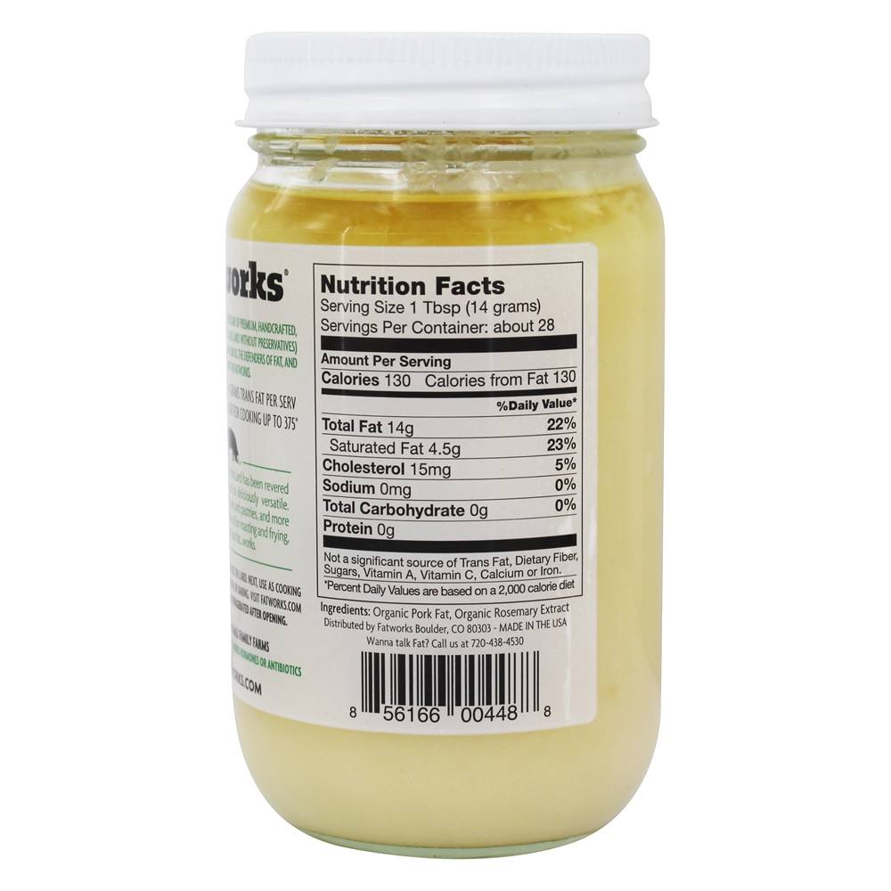 Banha De Porco Orgânica Premium Cooking Oil - 14 oz. Fatworks - Imagem 2