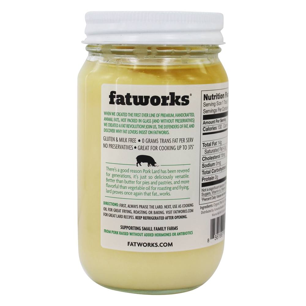 Banha De Porco Orgânica Premium Cooking Oil - 14 oz. Fatworks - Imagem 3