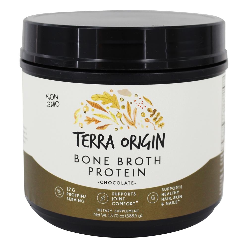 Proteína de caldo de osso em pó 15 Porções de chocolate - 13.7 oz. Terra Origin