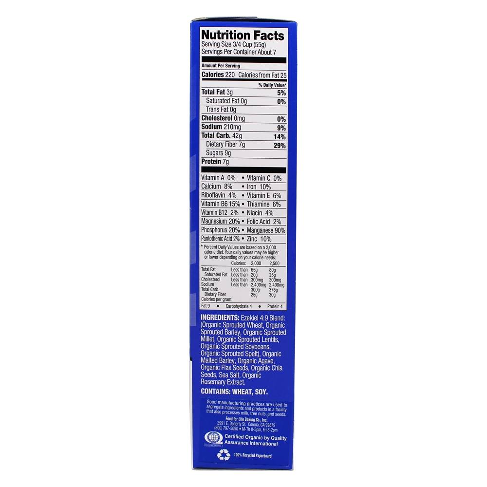 Flourless Flourless Flake Cereal Flax + Chia - 14 oz. Food For Life - Imagem 2