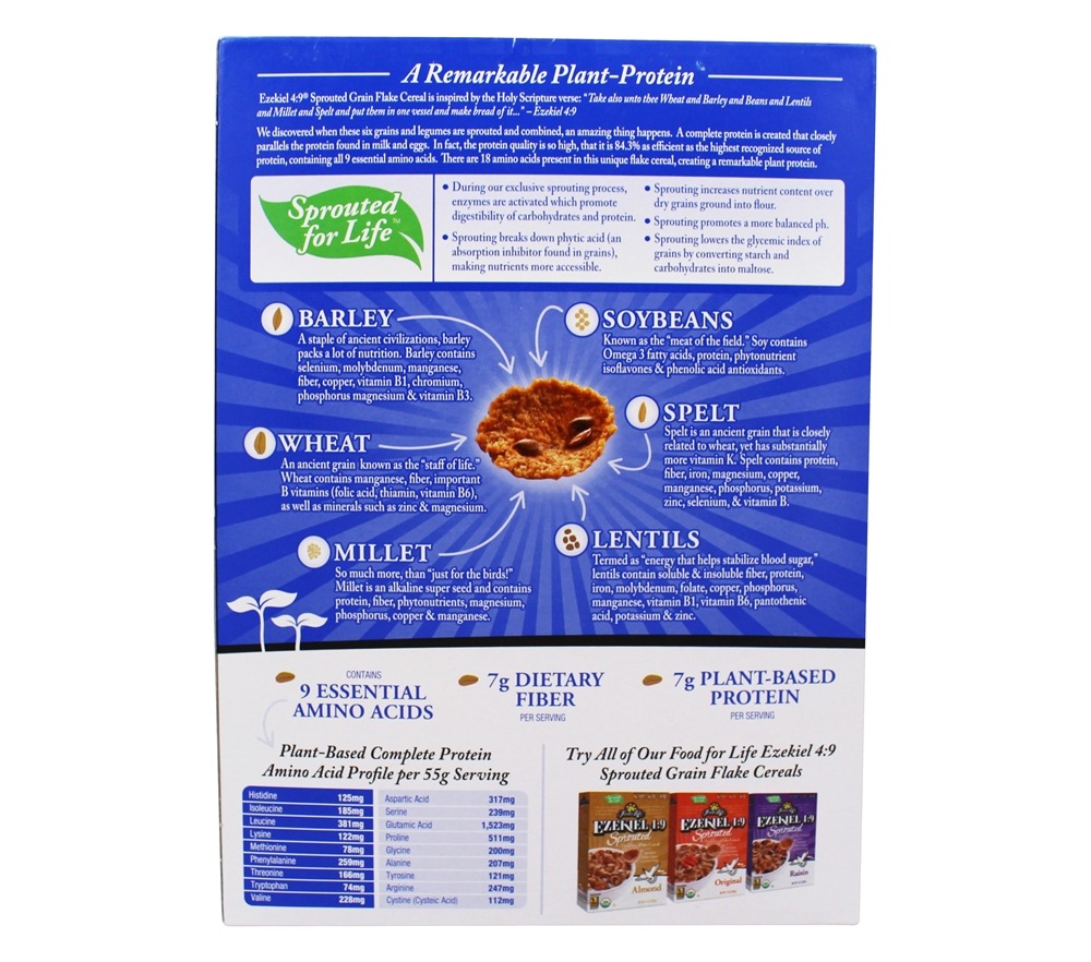 Flourless Flourless Flake Cereal Flax + Chia - 14 oz. Food For Life - Imagem 3