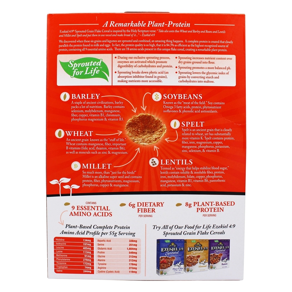 Original Flourless Flakeless do cereal do floco Sprouted - 14 oz. Food For Life - Imagem 3