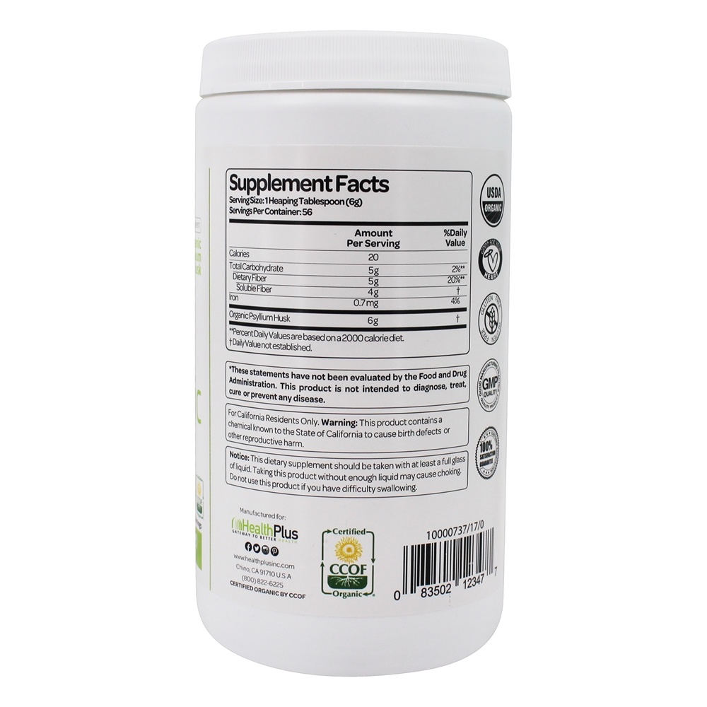 O cólon limpa o poder diário natural orgânico da fibra - 12 oz. Health Plus - Imagem 2