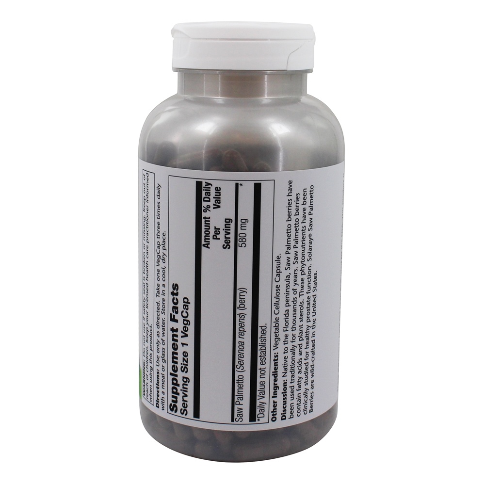 Saw Palmetto Berry Inteira 580 mg. - 360 Cápsula (s) vegetal (s) Solaray - Imagem 3