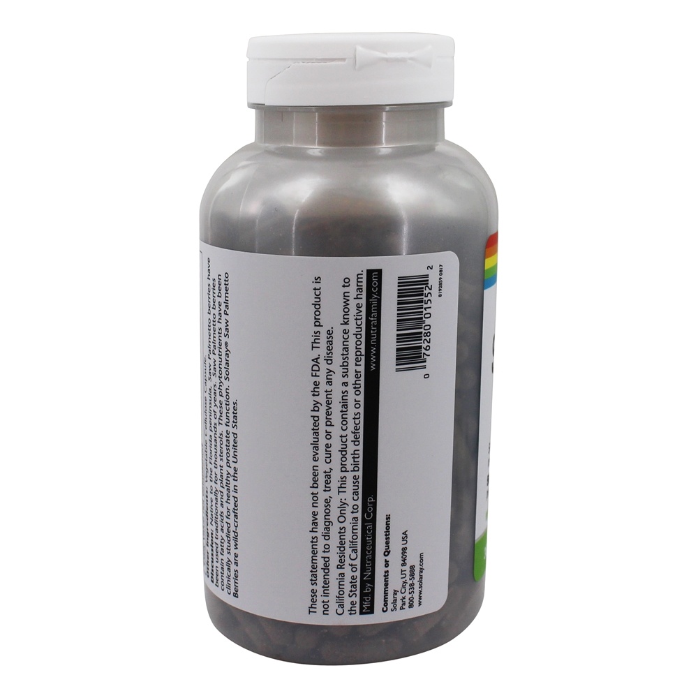 Saw Palmetto Berry Inteira 580 mg. - 360 Cápsula (s) vegetal (s) Solaray - Imagem 4